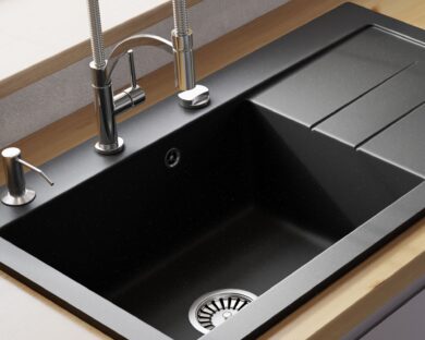 88cm Minőségű gránitmosogató csepptálcával Lavello Luxor 1.0XL