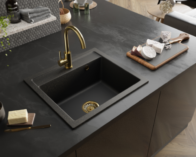 SZETT GOLD PREMIUM: Decoro 0.0 gránit mosogató + CSAPTELEP + SZIFON